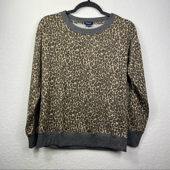 Splendid Lively Leopard Pullover Long Sleeve Sweater NEW - Picture 1 of 8